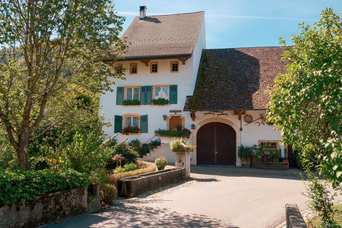 Illustrative Aufnahme eines Hauses mit Garten